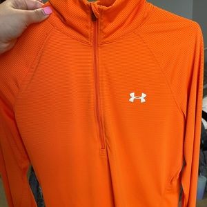 ORANGE UNDER ARMOUR HALF ZIP